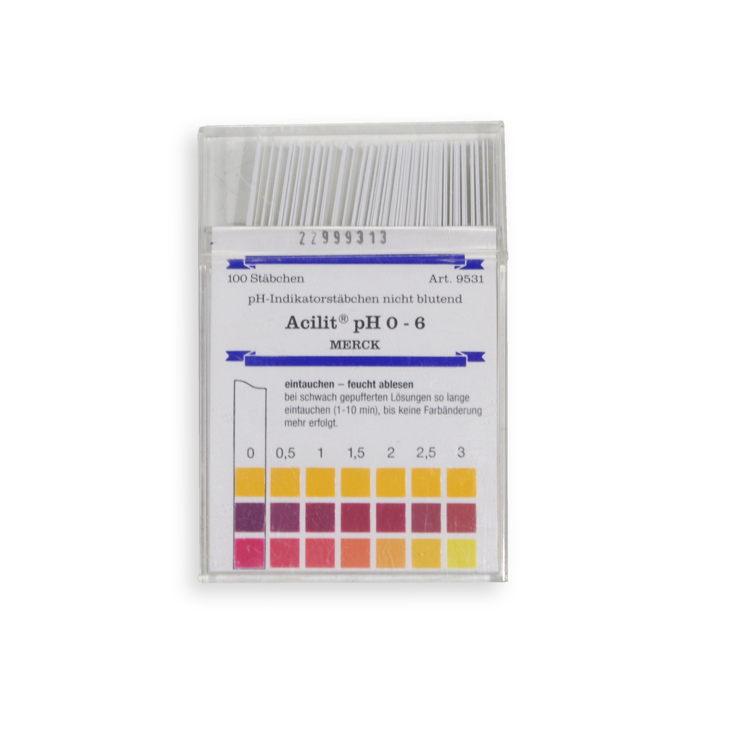 PH Strips til pH værdi mellem 0-6, 100 stk.